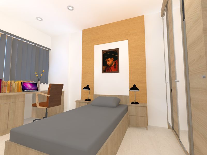 3-Rm HDB Study/Guest Bedroom V1